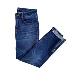 Vigoss Stevie Crop Straight Denim Jeans Raw Hem Zipper Ankle Women's 27